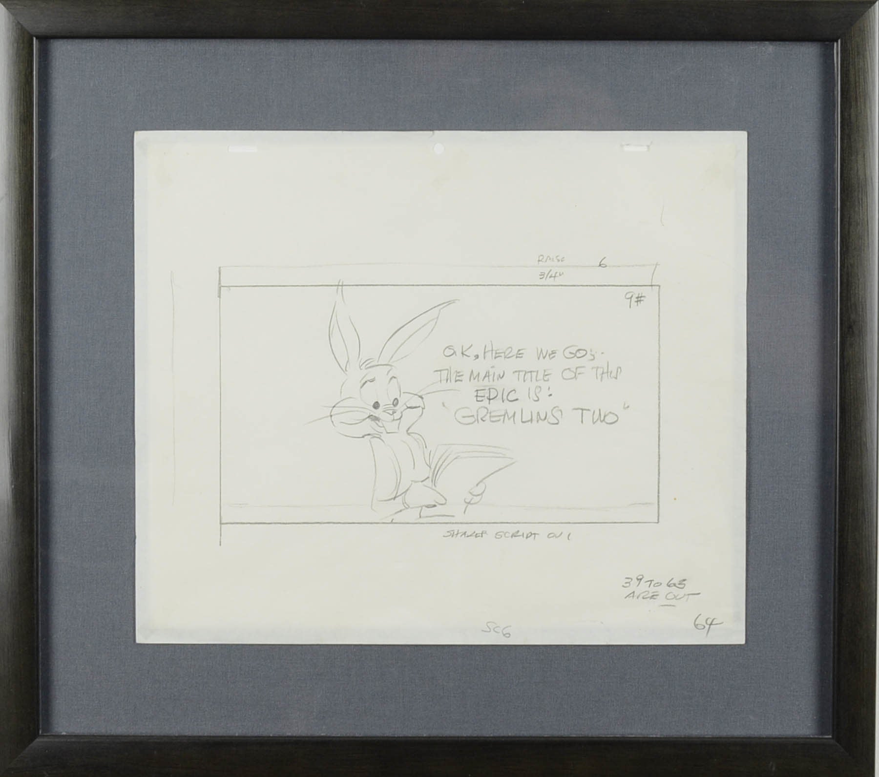 Bugs Bunny Gremlins 2 Production Drawing